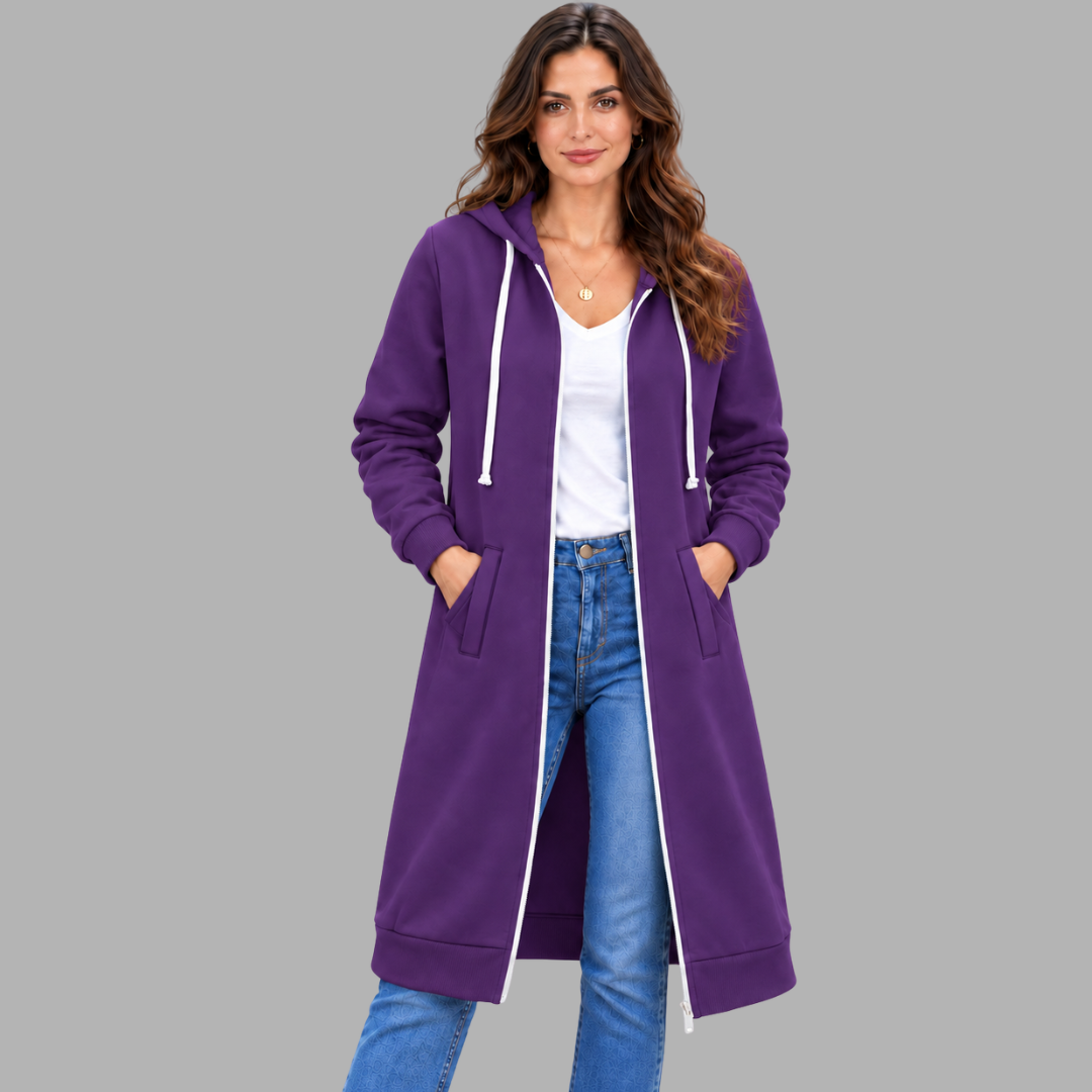 Relaxed Longline Zip Hoodie