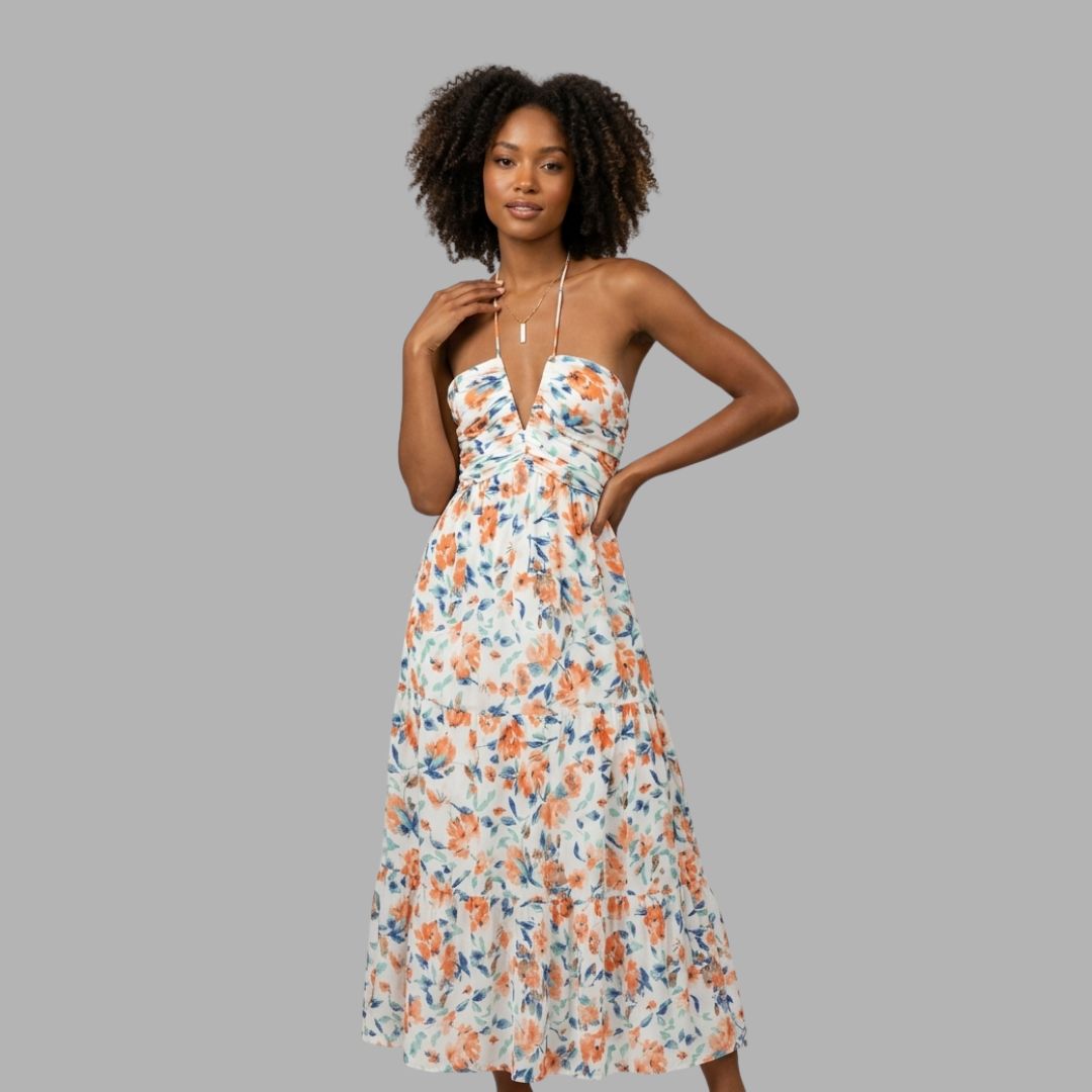 Elegant V-Neck Sleeveless Maxi Dress