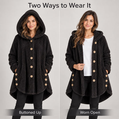 CozyCurve Plush Hooded Coat - fit_demo