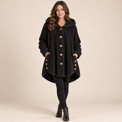 CozyCurve Plush Hooded Coat - hero