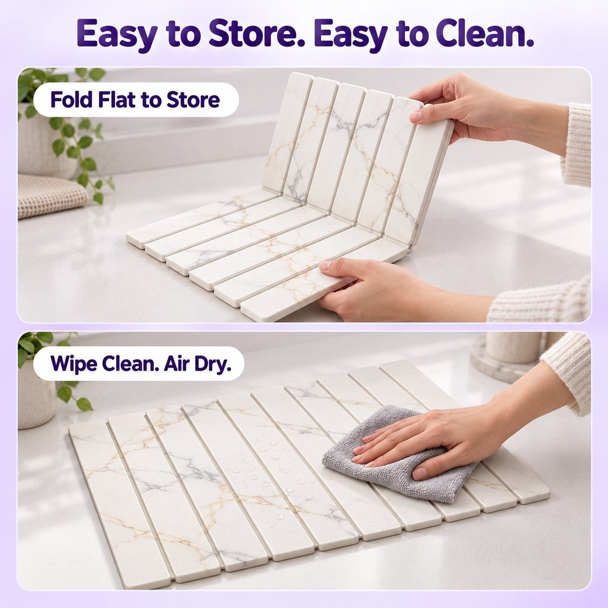 DryStone Diatomite Drying Mat - care_steps