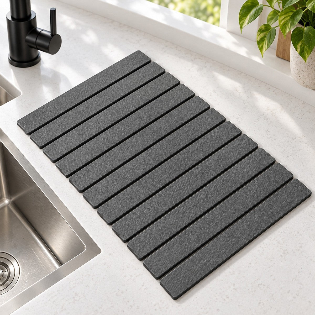 DryStone Diatomite Drying Mat - Dark Gray