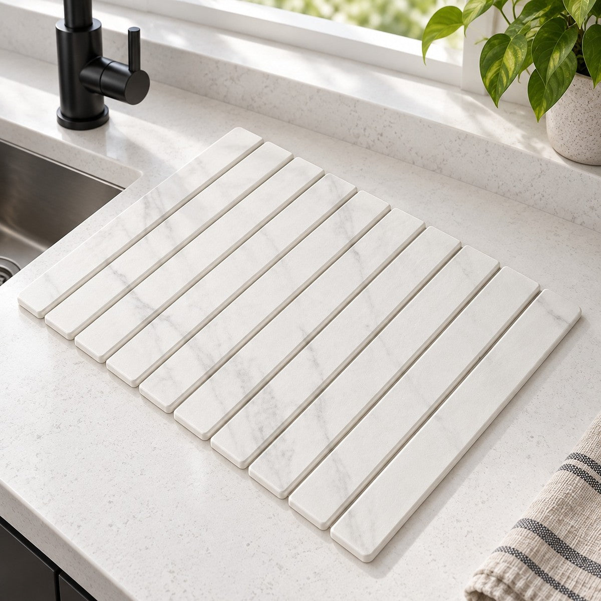 DryStone Diatomite Drying Mat - Marble L04