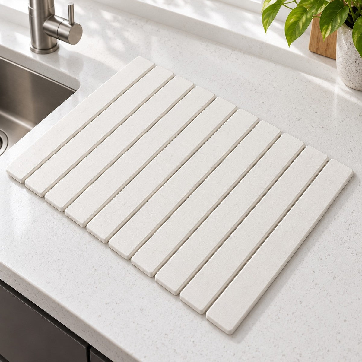 DryStone Diatomite Drying Mat - White