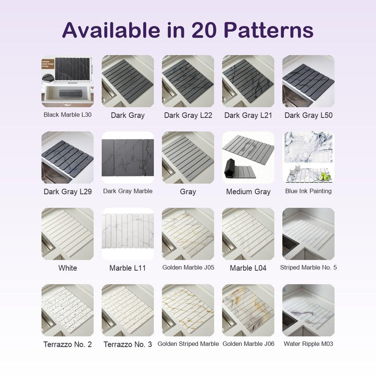 DryStone Diatomite Drying Mat - colors