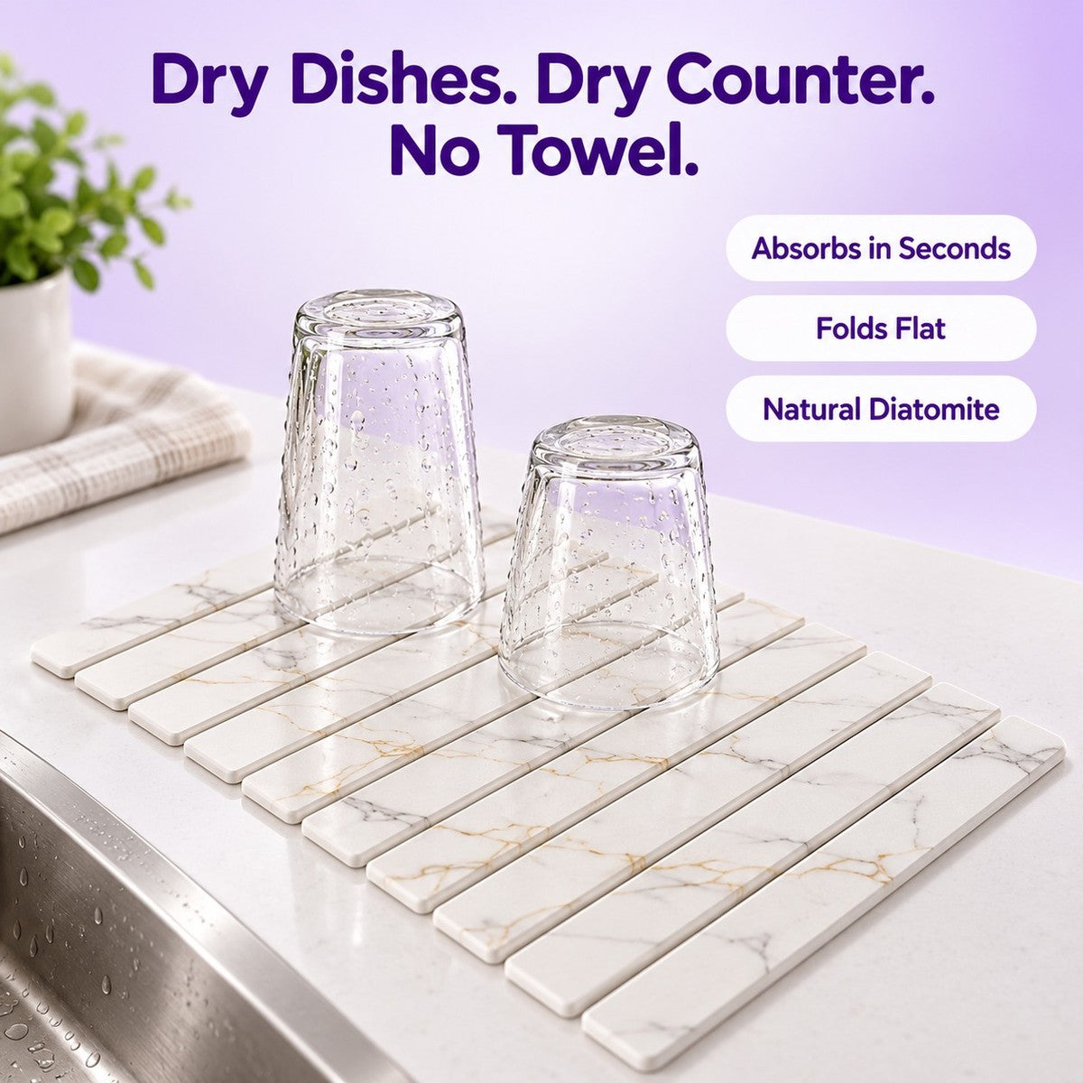 DryStone Diatomite Drying Mat - hero_info