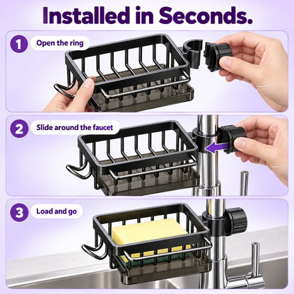 SinkMate No-Drill Faucet Caddy - care_steps