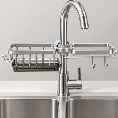 SinkMate No-Drill Faucet Caddy - Silver