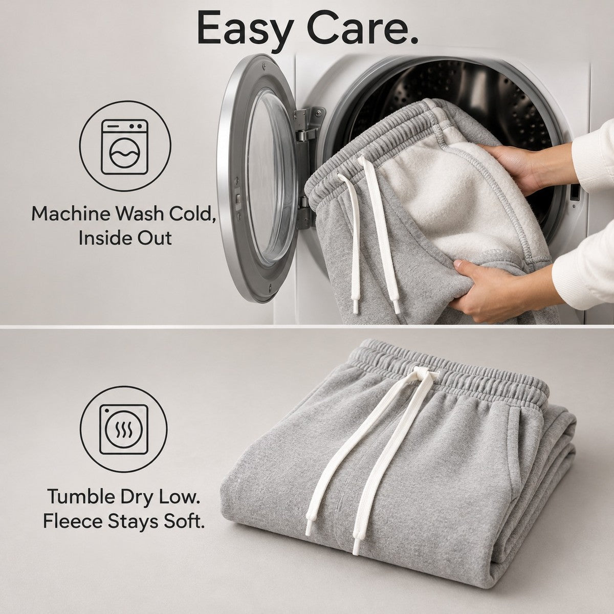 EaseFlow Wide-Leg Fleece Sweatpants - care_steps