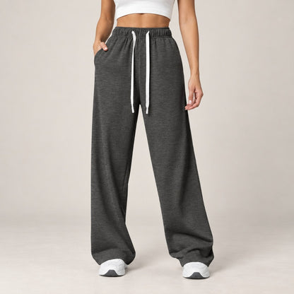 EaseFlow Wide-Leg Fleece Sweatpants - Dark Gray