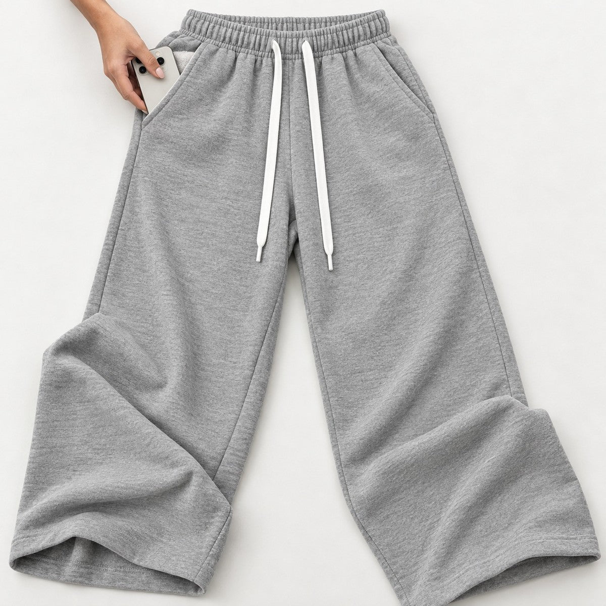 EaseFlow Wide-Leg Fleece Sweatpants - detail
