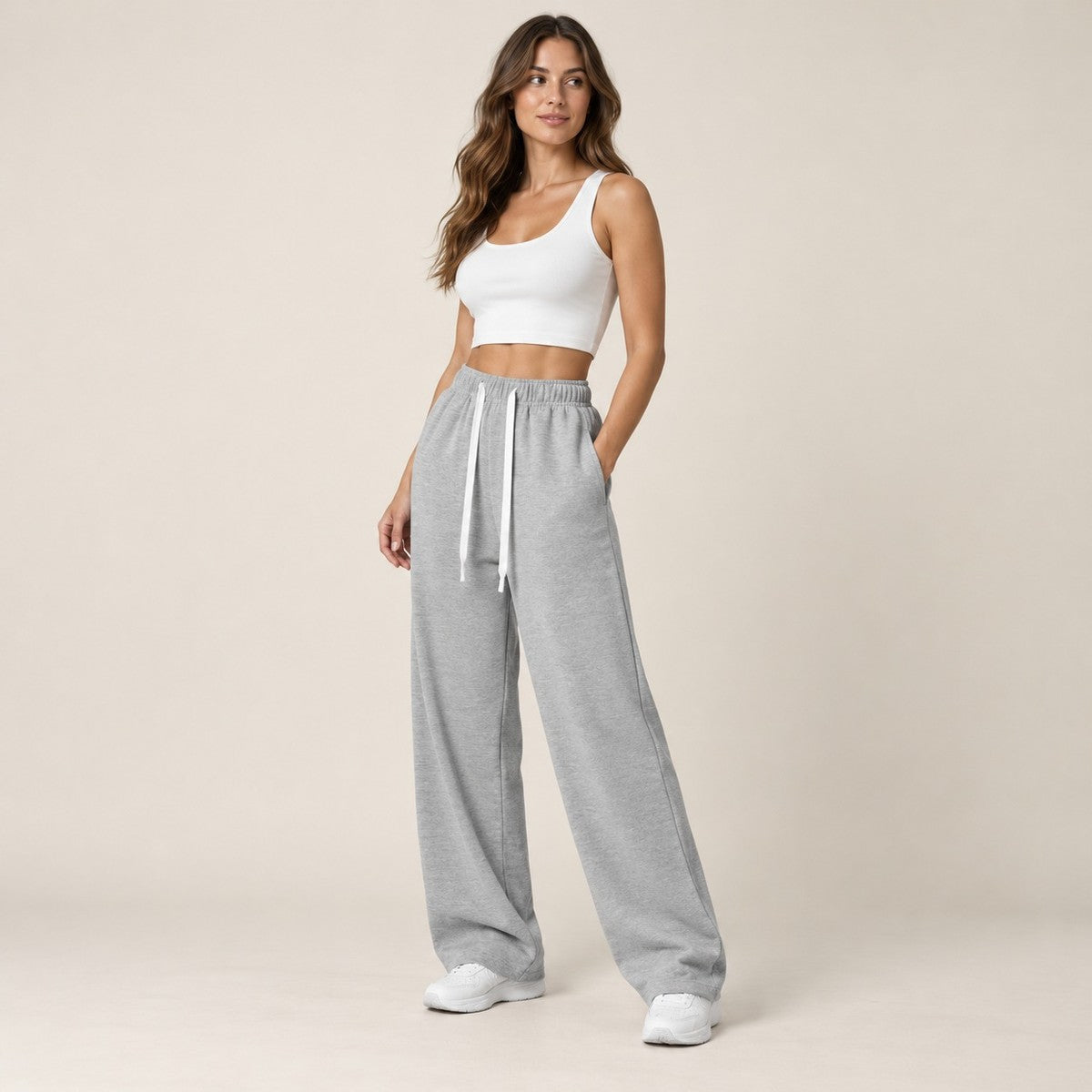 EaseFlow Wide-Leg Fleece Sweatpants - hero