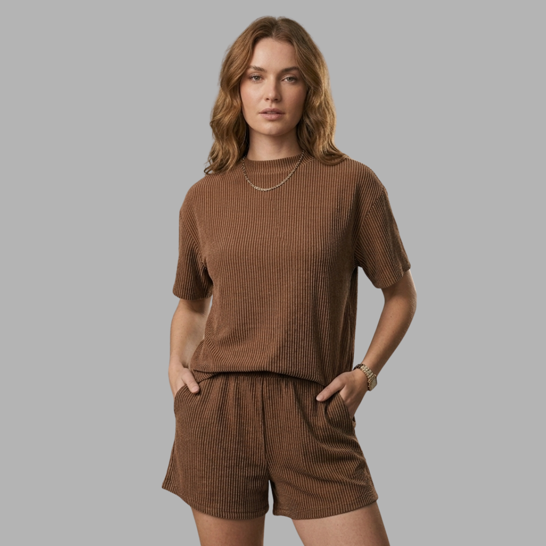 Ribbed Lounge Shorts Set