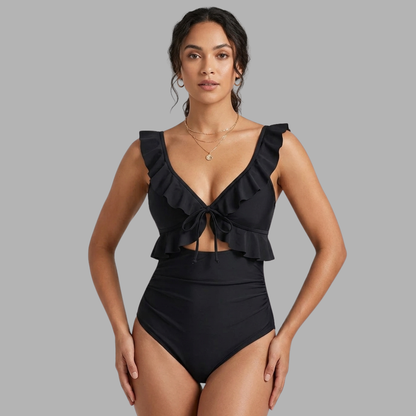 RuffleLift V-Neck One-Piece Swimsuit