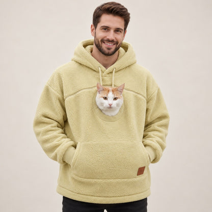 PawPouch Fleece Pet Carrier Hoodie - Yellow