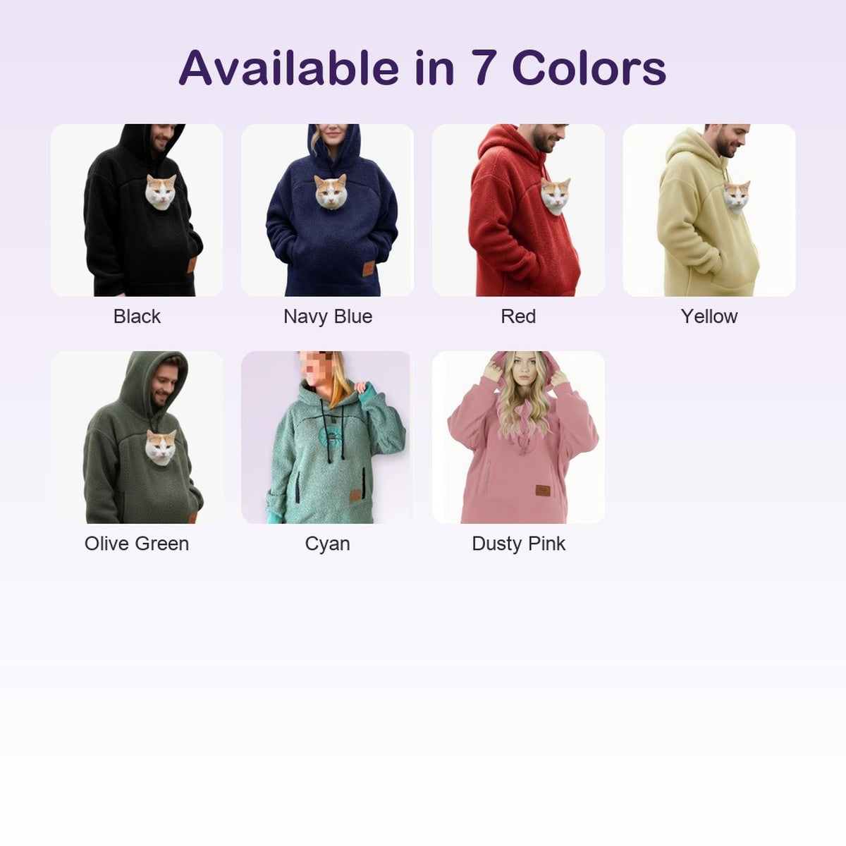 PawPouch Fleece Pet Carrier Hoodie - colors