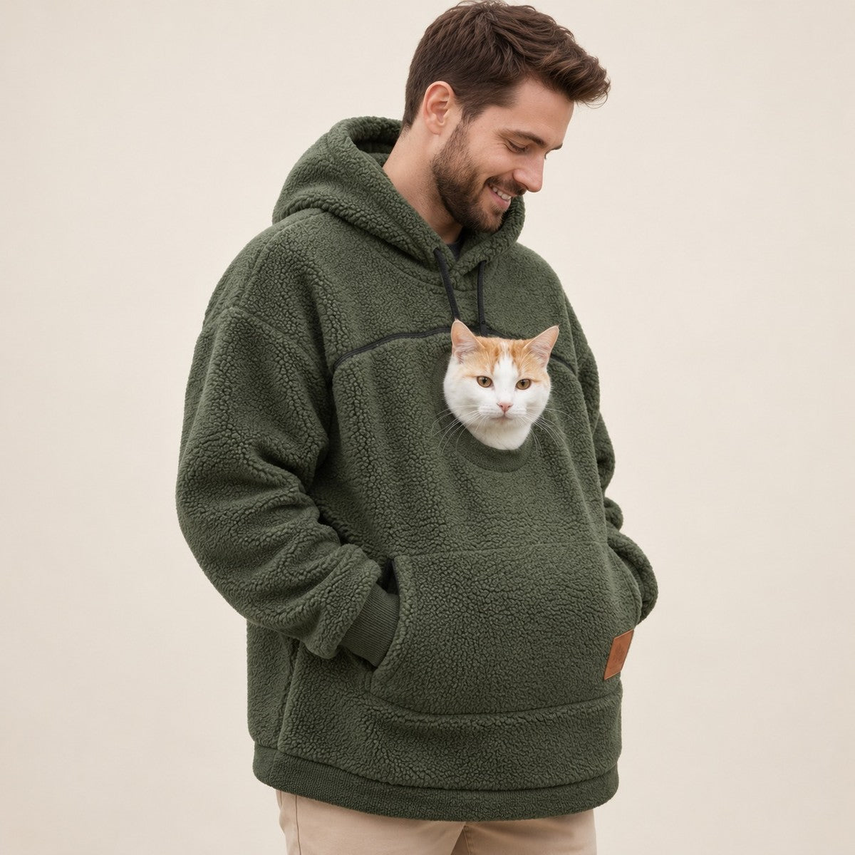 PawPouch Fleece Pet Carrier Hoodie - hero