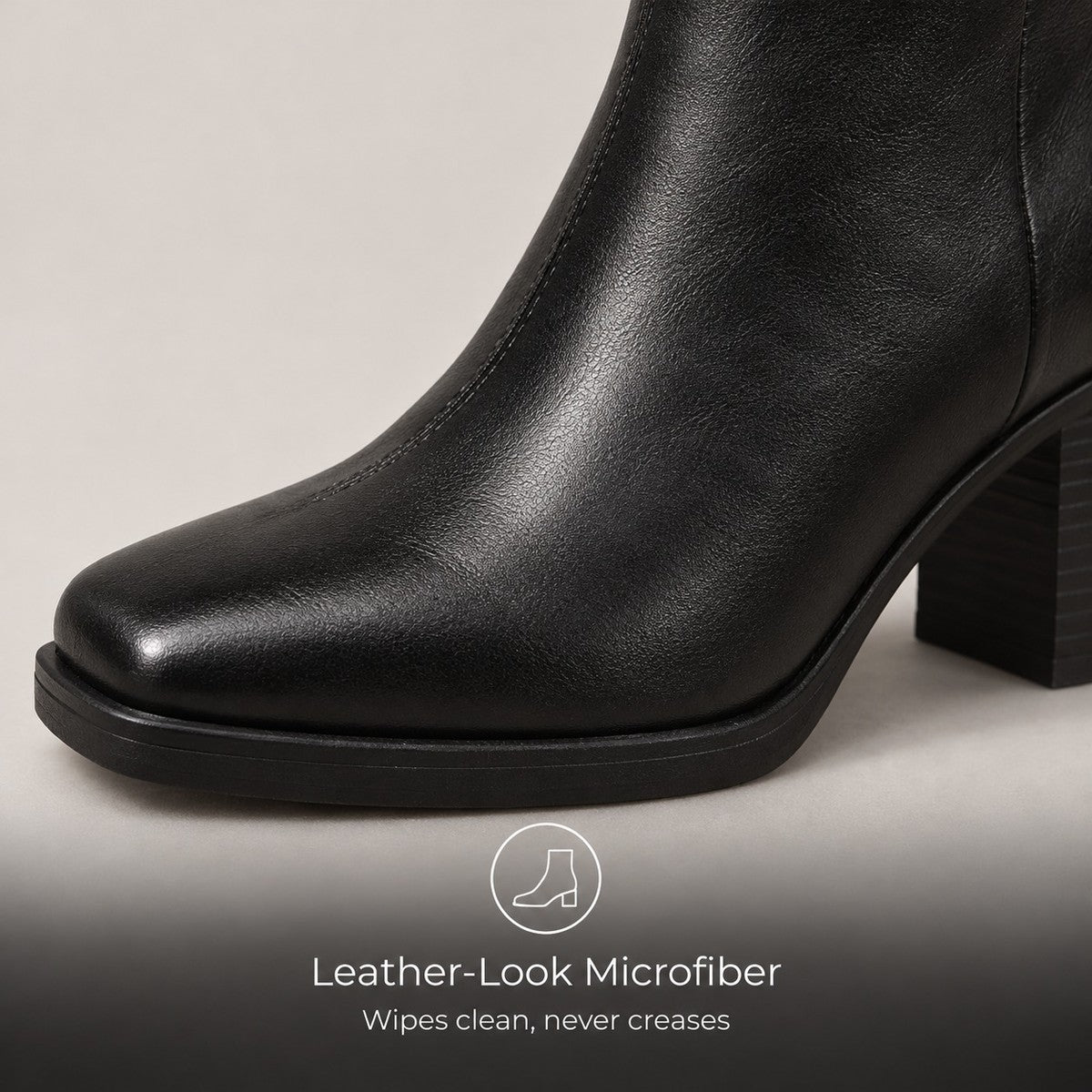 RetroStep Square-Toe Heeled Ankle Boots - fabric_label