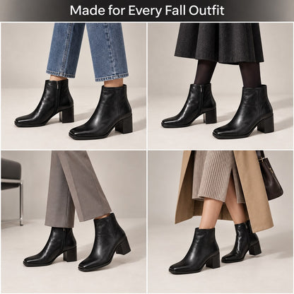 RetroStep Square-Toe Heeled Ankle Boots - ways_to_wear