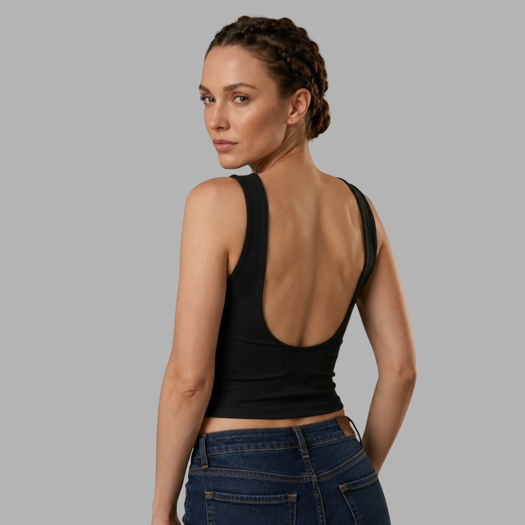 Y2K Open-Back Slim Tank Top