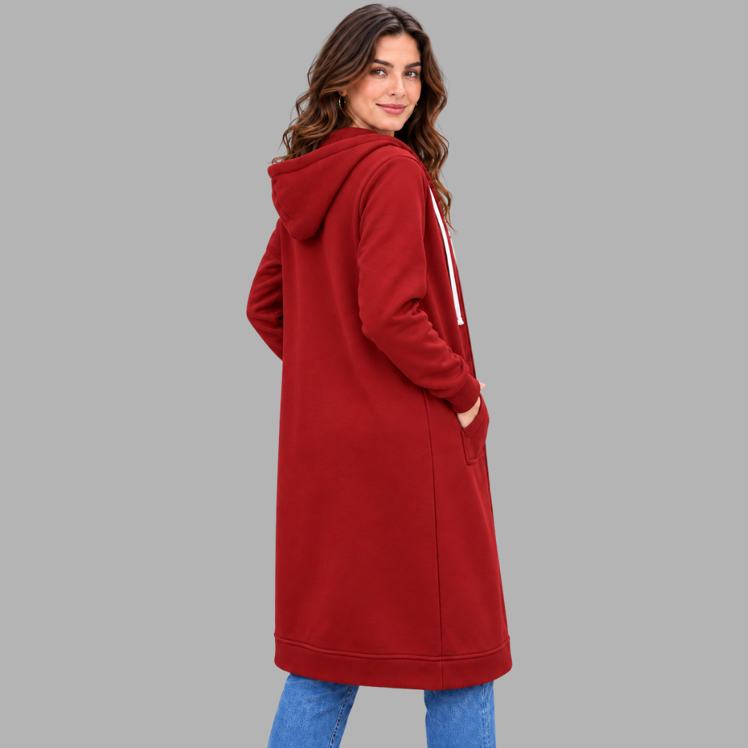 Relaxed Longline Zip Hoodie