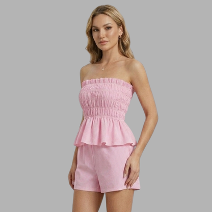 BelleAir Strapless Shorts Set