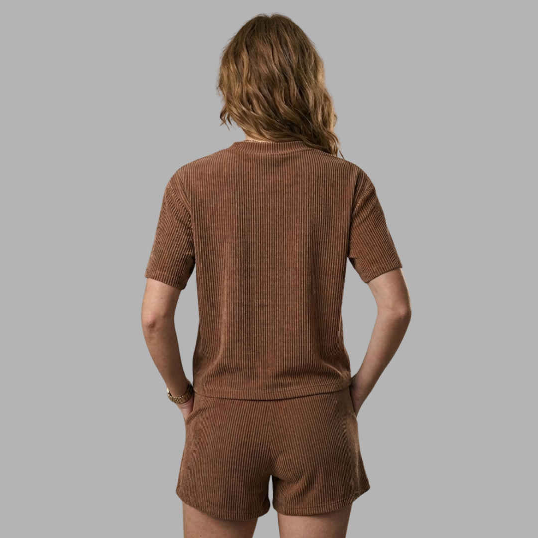 Ribbed Lounge Shorts Set