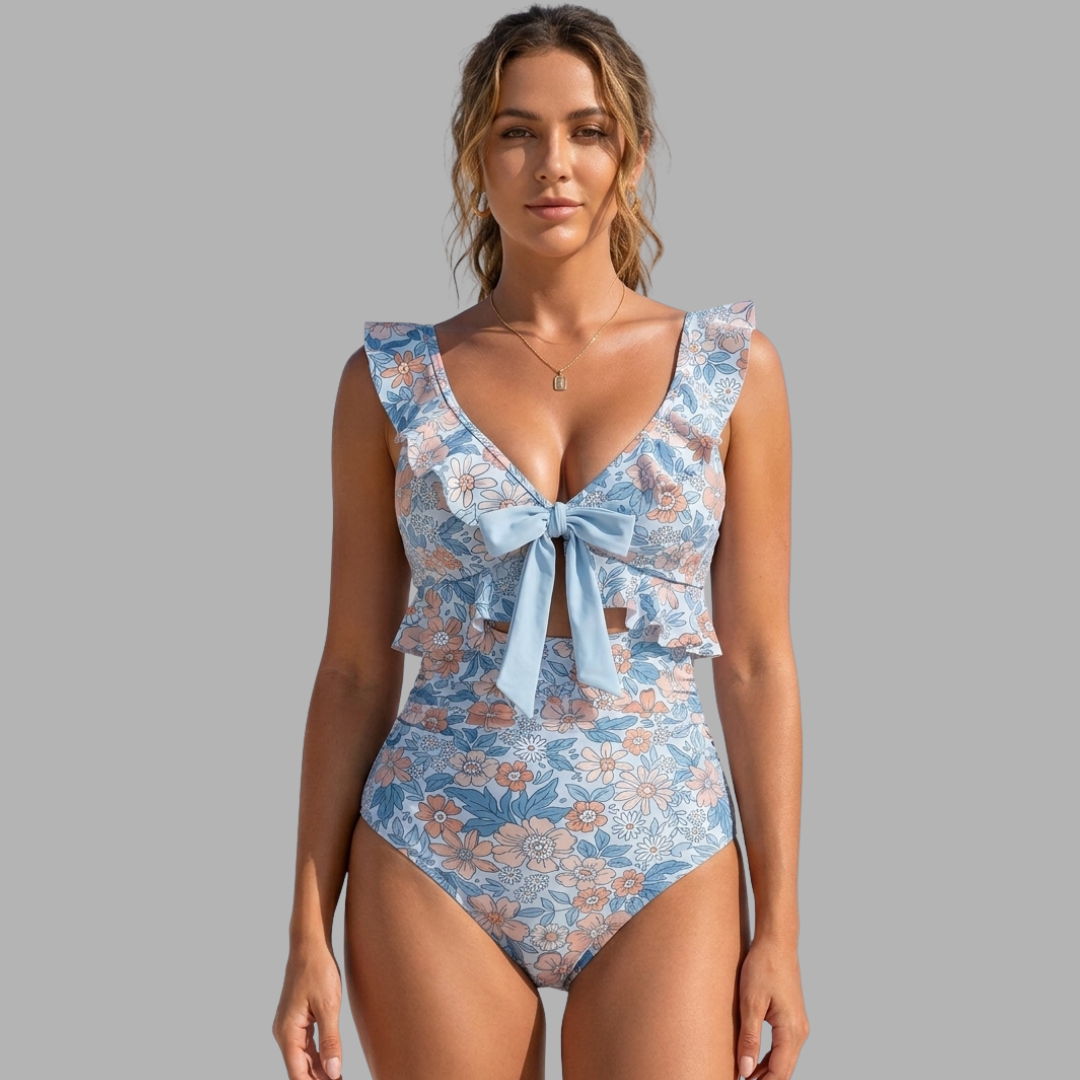 RuffleLift V-Neck One-Piece Swimsuit