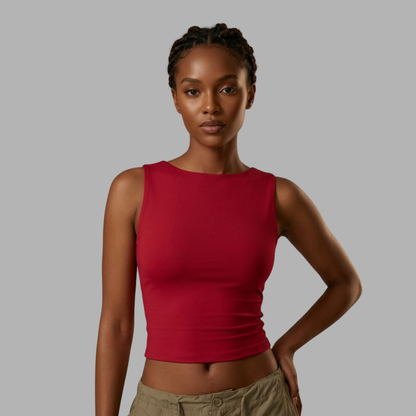 Y2K Open-Back Slim Tank Top