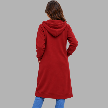 Relaxed Longline Zip Hoodie