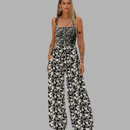 EffortEase Printed Wide-Leg Jumpsuit