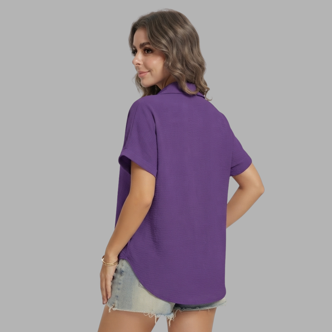 Relaxed Button-Down Short Sleeve Shirt