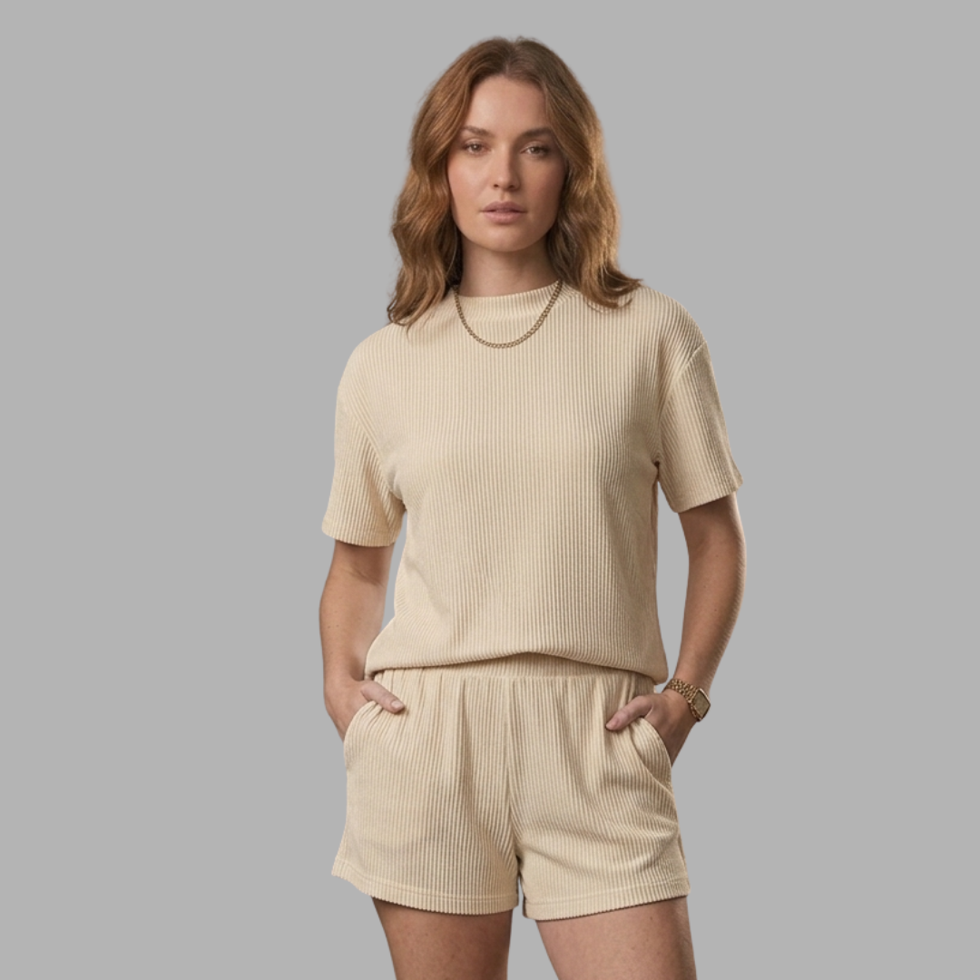 Ribbed Lounge Shorts Set