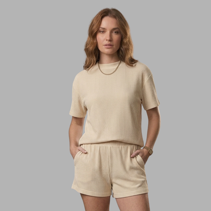 Ribbed Lounge Shorts Set