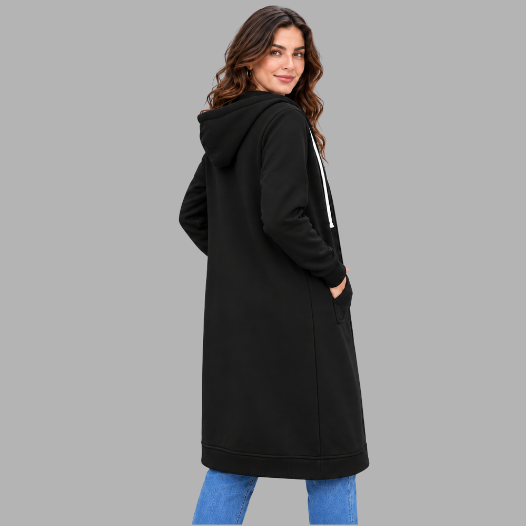 Relaxed Longline Zip Hoodie