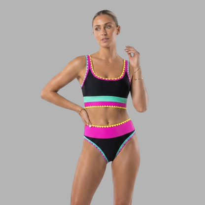 Vibrant High-Waist 3-Piece Bikini Set