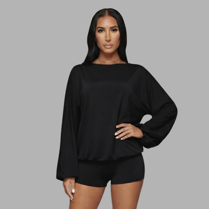 Backless Long-Sleeve Romper