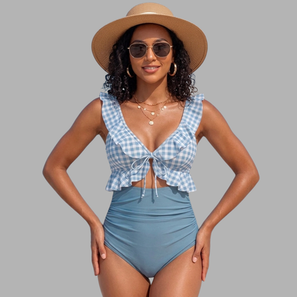 RuffleLift V-Neck One-Piece Swimsuit