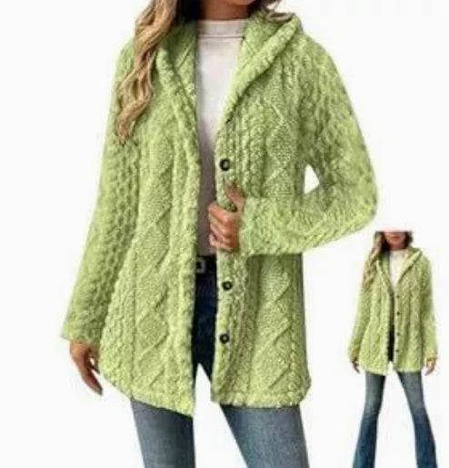DoubleSoft Hooded Fleece Cardigan Coat detail 4