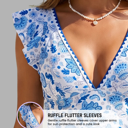 BloomSculpt V-Neck Swimsuit