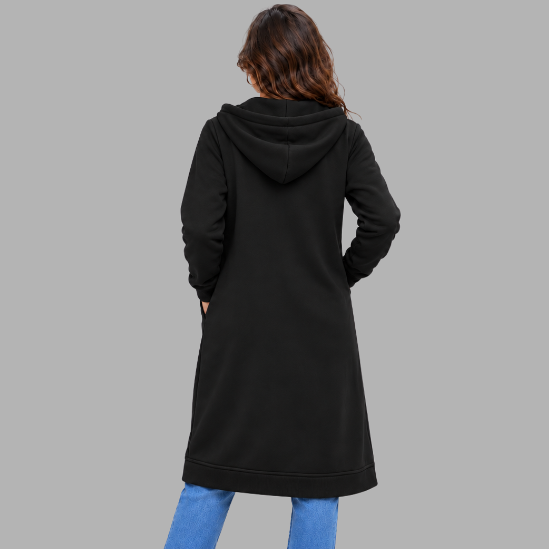 Relaxed Longline Zip Hoodie