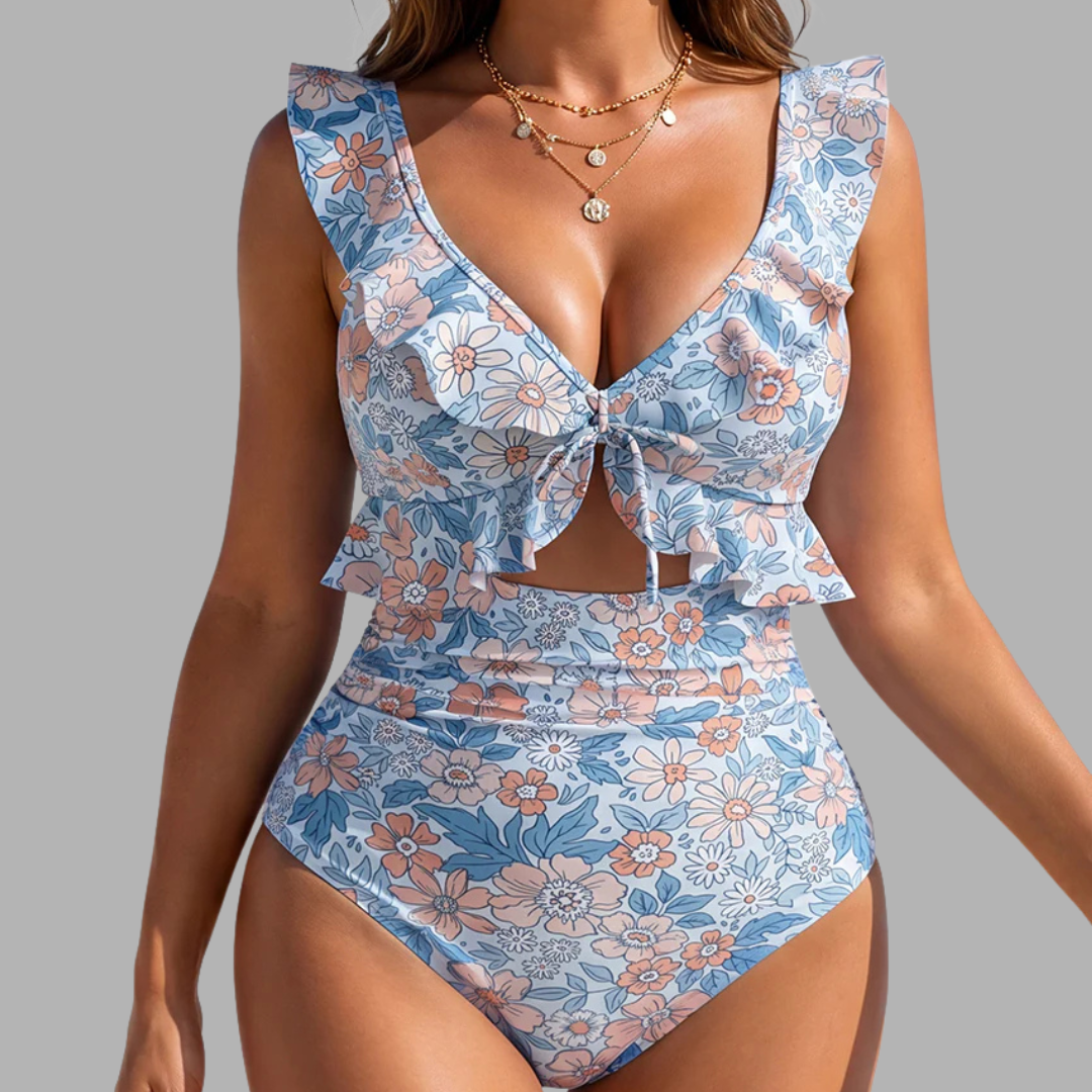 RuffleLift V-Neck One-Piece Swimsuit