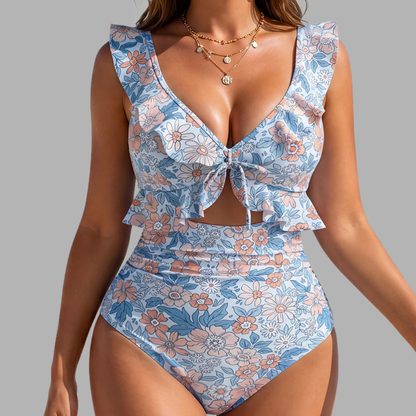 RuffleLift V-Neck One-Piece Swimsuit