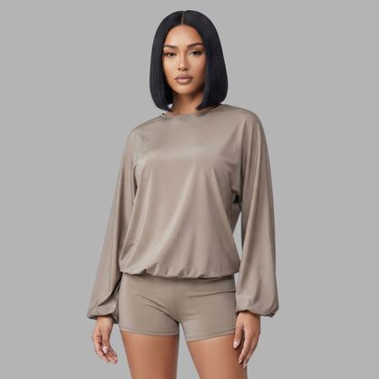 Backless Long-Sleeve Romper