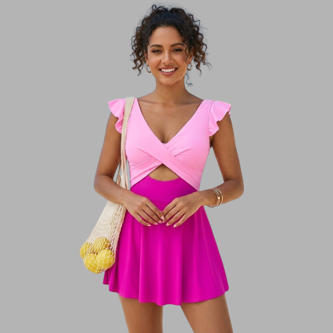RuffleCross Swim Dress