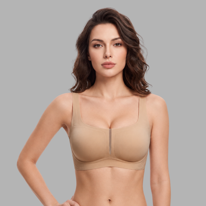 Square-Neck Seamless Support Bra