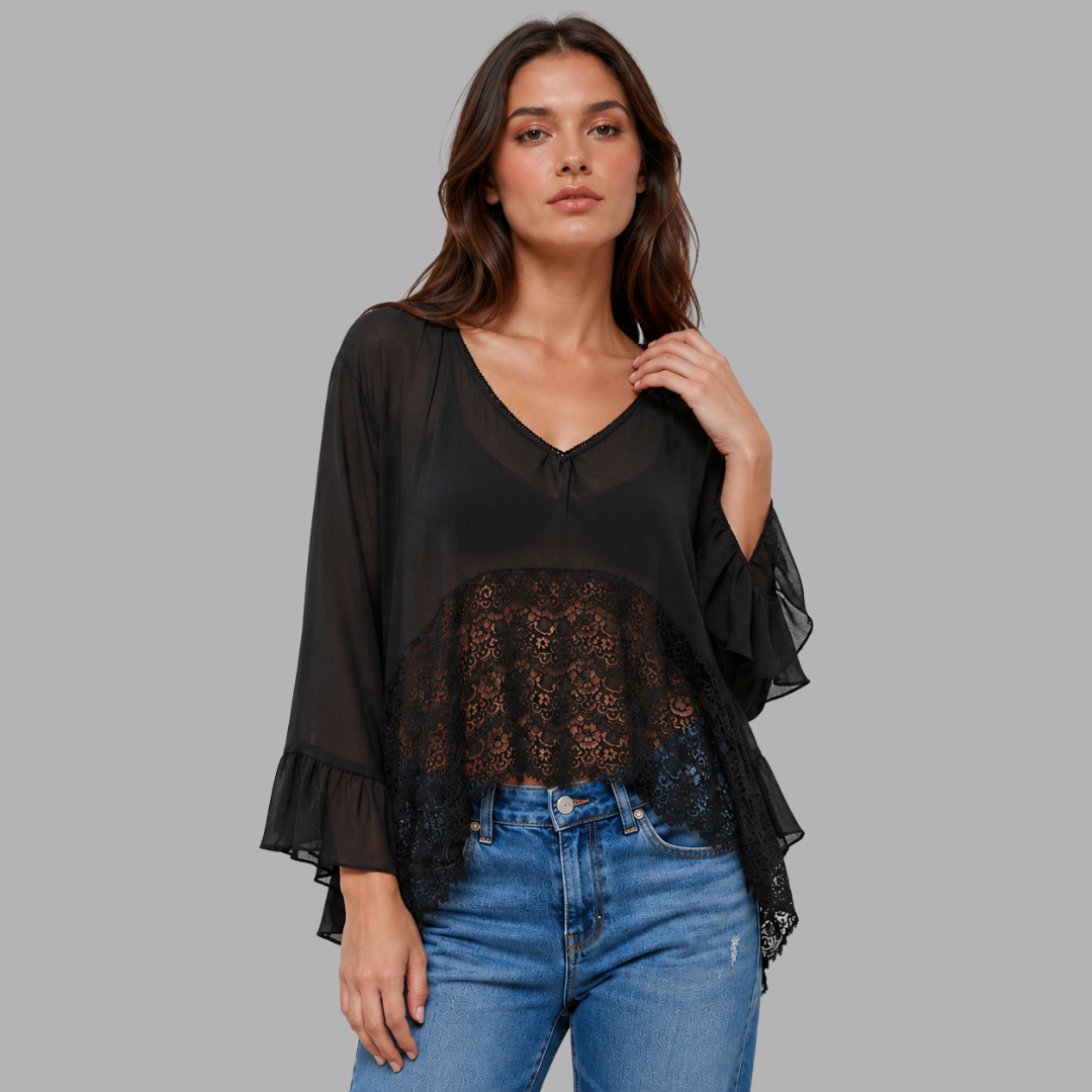 BreezeVeil Sheer Cover-Up Top