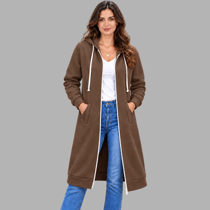 Relaxed Longline Zip Hoodie