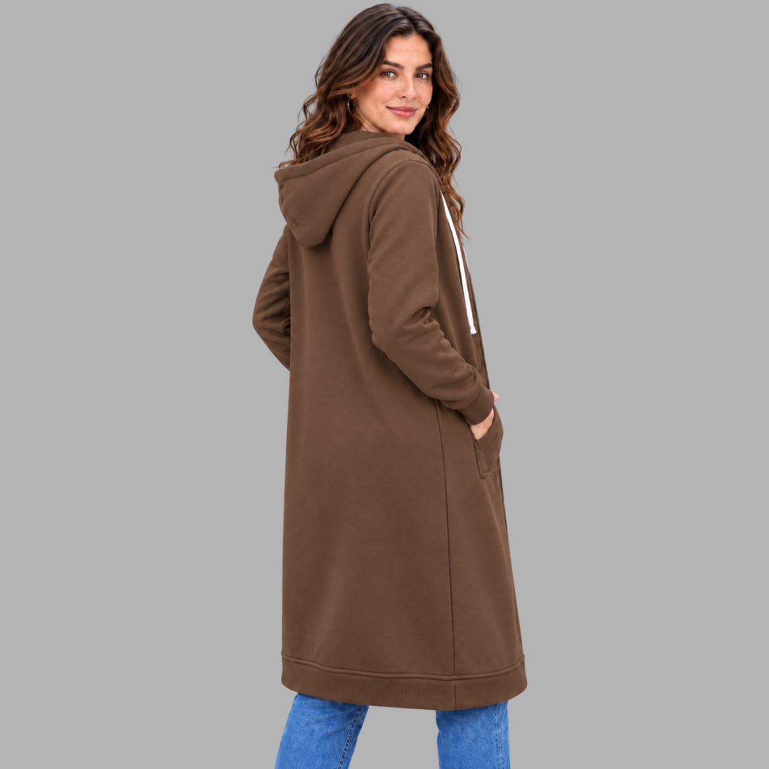 Relaxed Longline Zip Hoodie