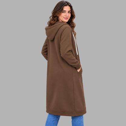 Relaxed Longline Zip Hoodie